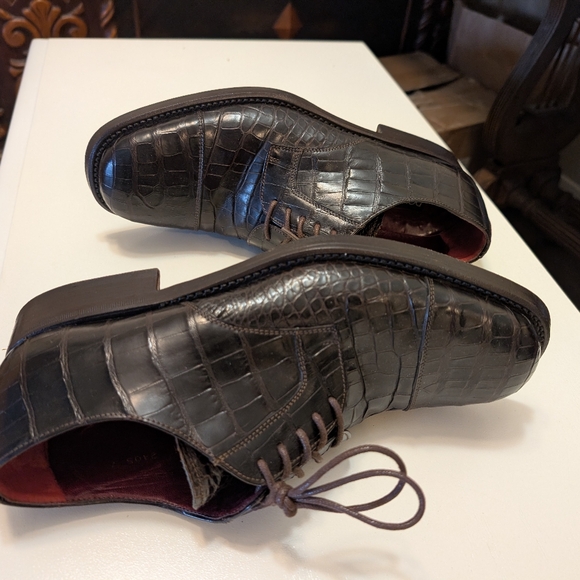 Dolce & Gabbana Alligator Cap Toe Lace-ups Dark Chocolate Men\'s Size 7 Shoes main image 4